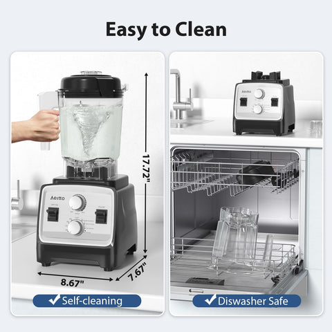 Aeitto blender simple control panel for effortless operation.