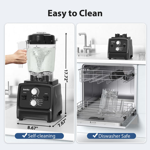 Aeitto BPA-free parts with dishwasher-safe components for safe cleanup.