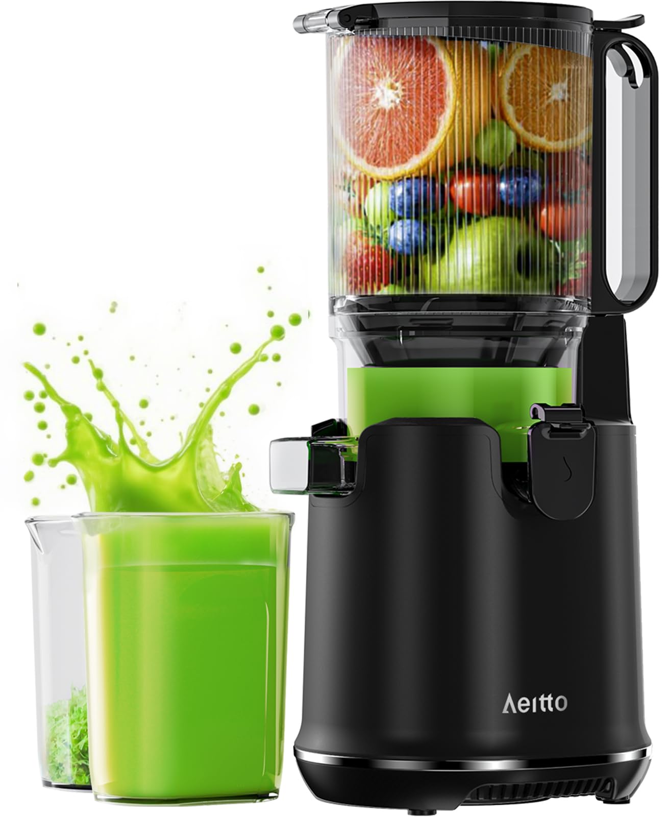 Aeitto cold press juicer front view, a reliable daily kitchen companion.
