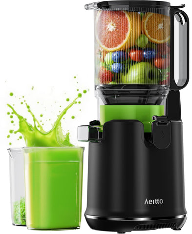 Aeitto cold press juicer front view, a reliable daily kitchen companion.