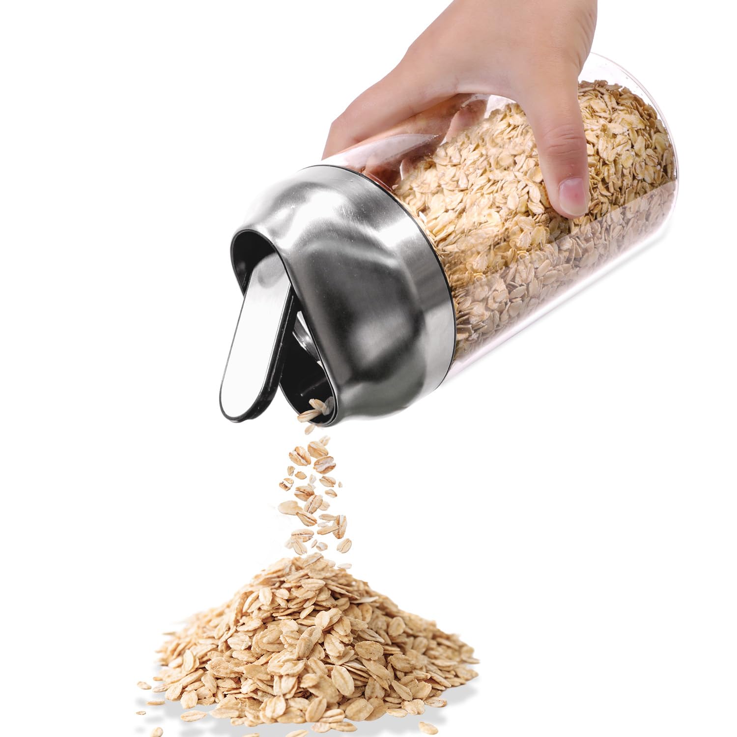 Aelga 34oz glass jar with lid keeps pantry staples visible and fresh.
