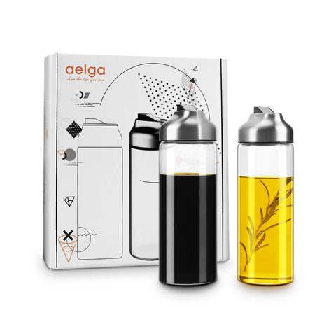 Aelga dishwasher-safe glass bottles simplify cleanup after meals.