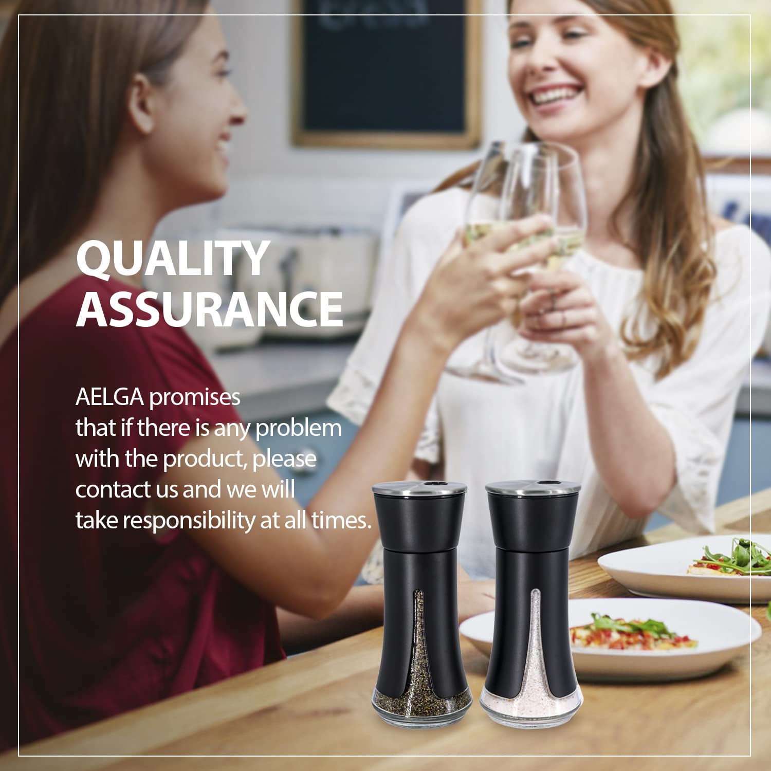 Aelga gift-packaged salt and pepper shakers for thoughtful kitchen gifts
