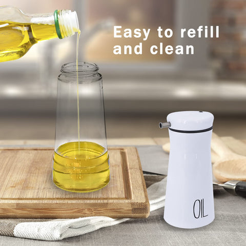 Aelga glass oil bottle 10oz for precise pouring and storage.