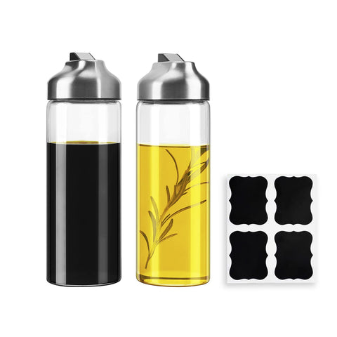 Aelga two-pack set fits oil and vinegar for everyday kitchen use.
