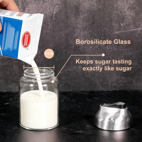 Aelga minimalist glass dispenser complements a modern coffee station