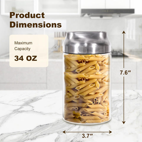 Aelga wide-mouth glass jar makes filling and cleaning easy in busy kitchens.