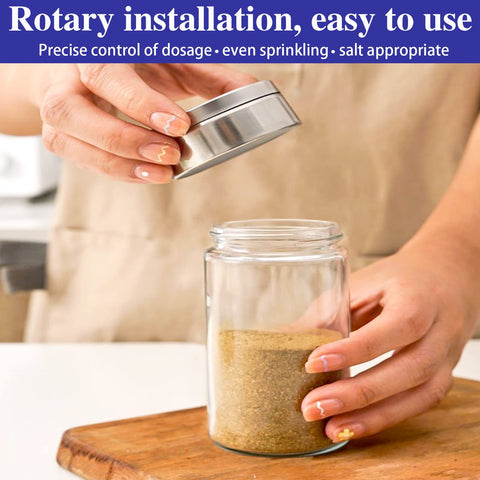 Aellabus adjustable-hole dial on shakers for customizing salt or pepper flow.