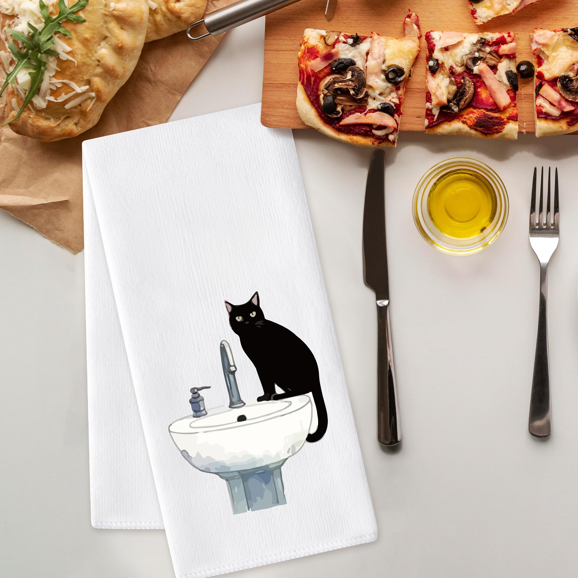 AellasNervalt decorative towels add playful cat charm to dining or bath area