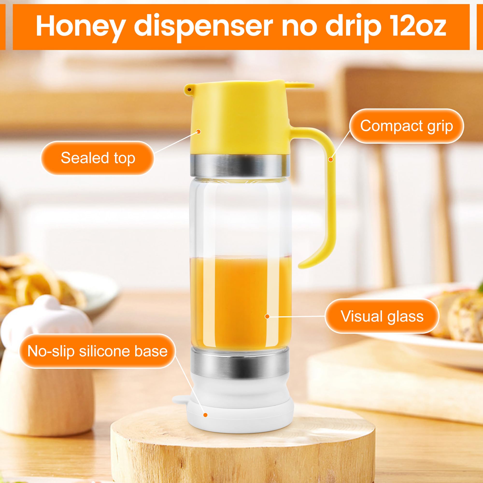 Aeloer one-hand pour design ensures smooth honey without dripping.