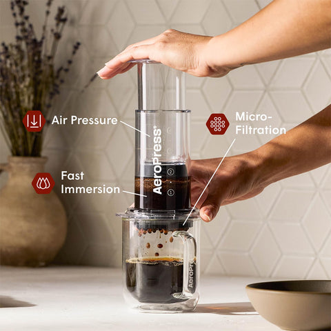 AeroPress chlorine-free paper material close-up for pure flavor