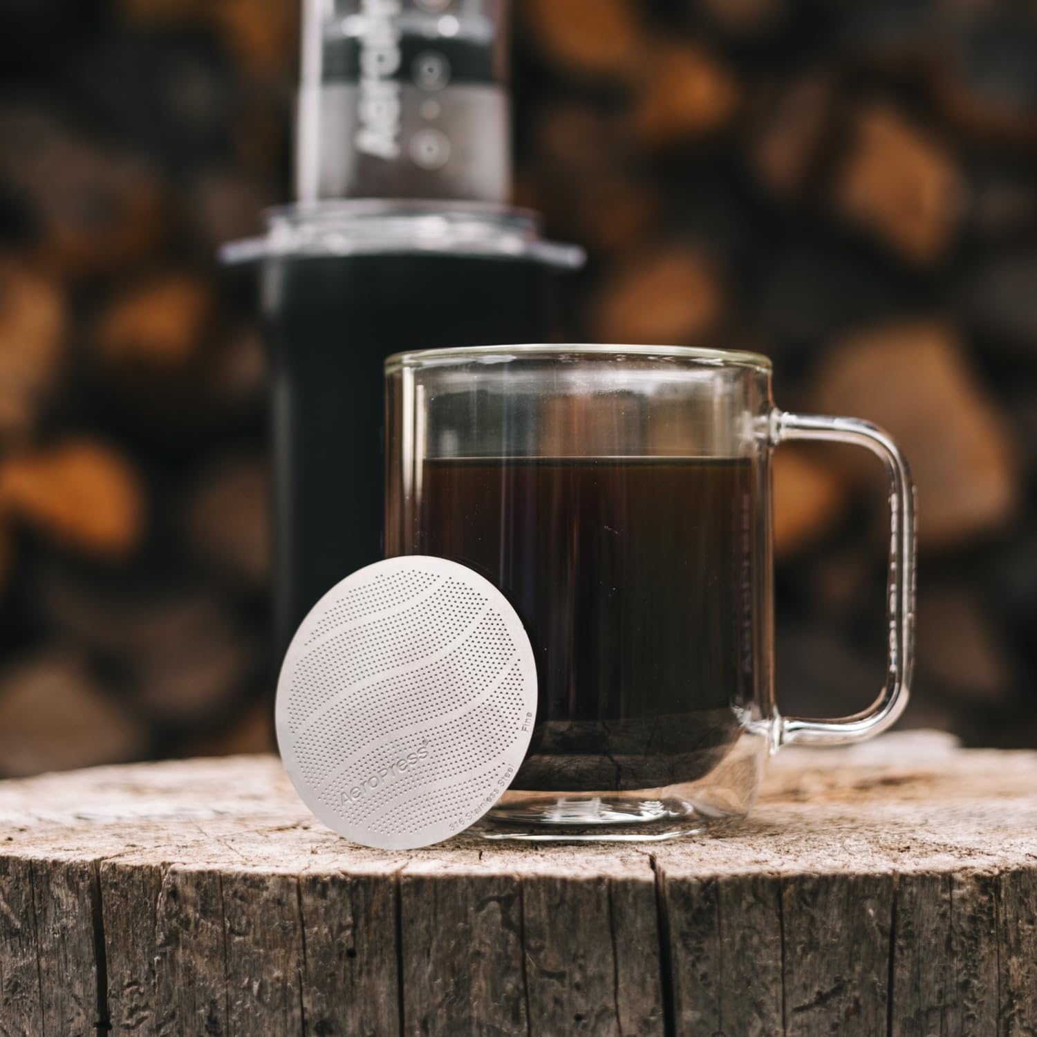 AeroPress durable metal filter material conveys long-lasting performance.