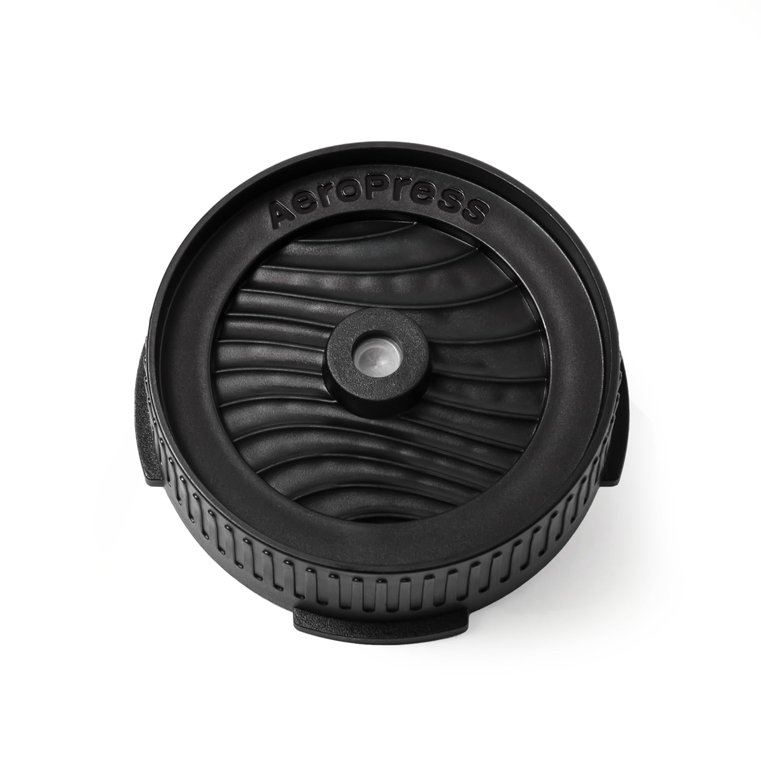 AeroPress Flow Filter Cap pour-control shows drip-free brewing for precise grind-size adjustments.