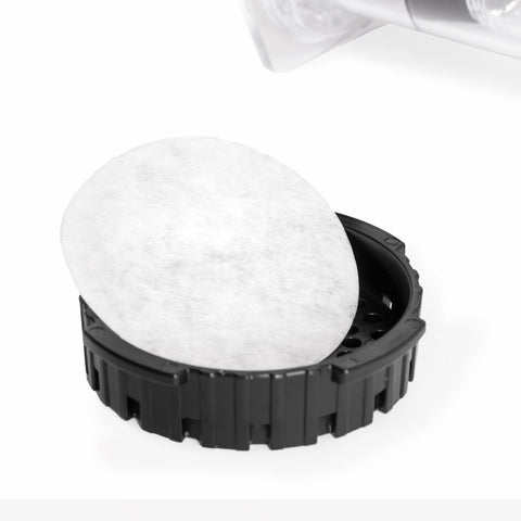 AeroPress XL white paper filter closeup highlighting ultra-thin micro-filter tech for grit-free extraction.