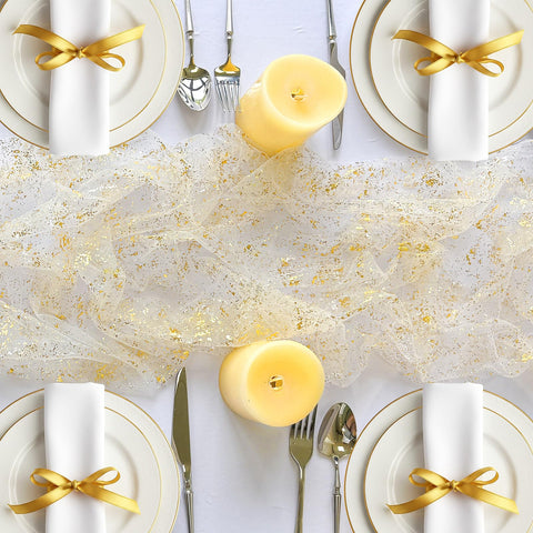 AerWo bridal shower table decor adds festive metallic shimmer.