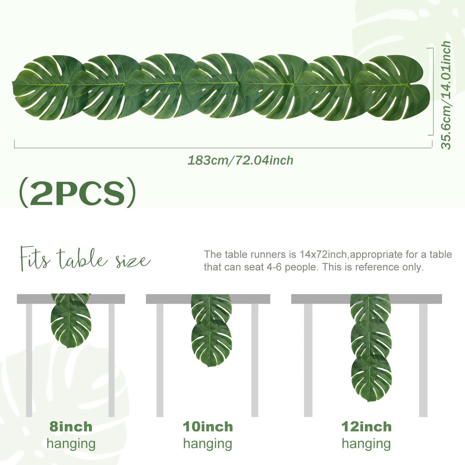 AerWo tropical green leaves drape adds instant decor for luau and safari vibes.