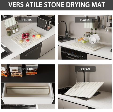 Aetherforge diatomite mat serves as a heat-proof surface for pans.