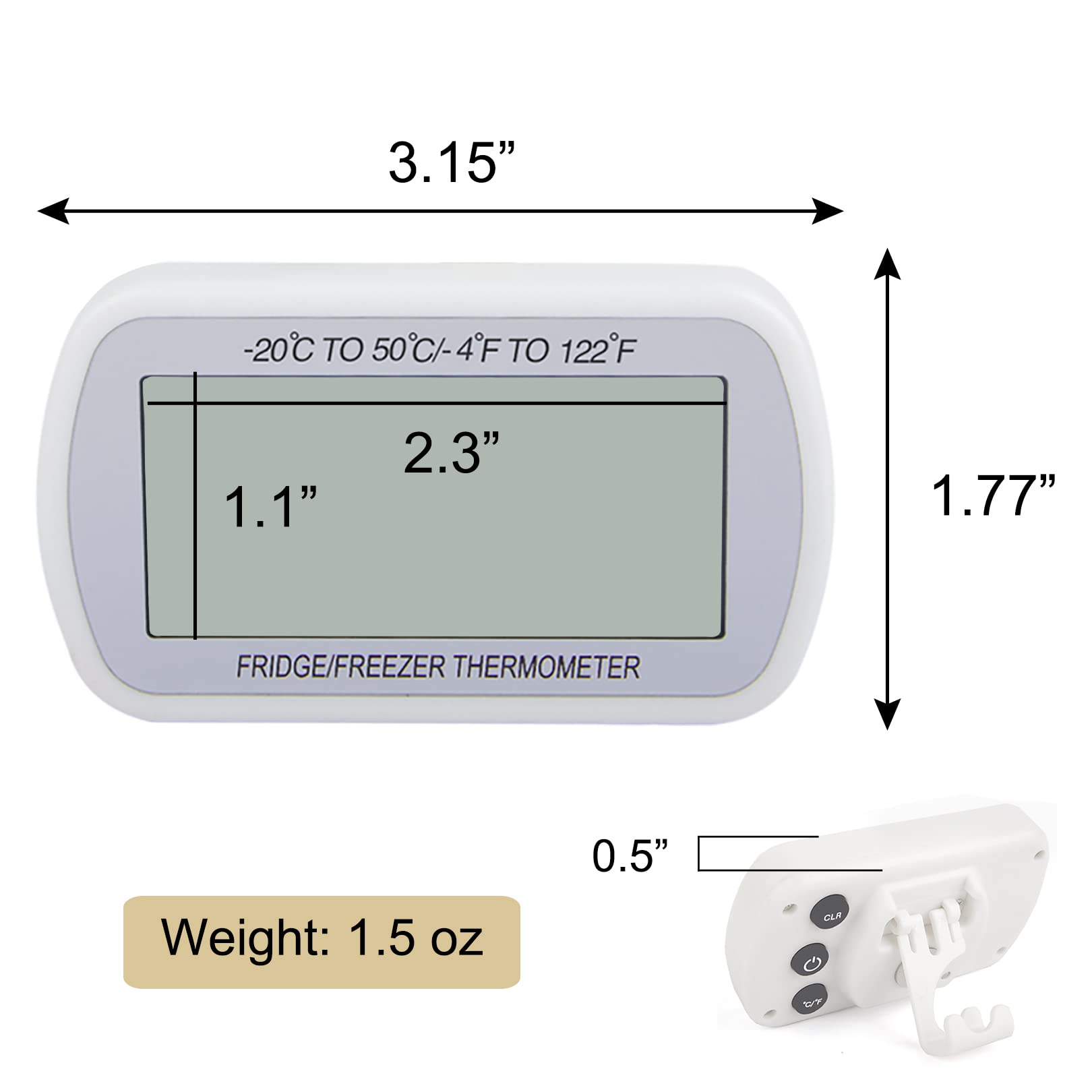 AEVETE Celsius/Fahrenheit switch makes reading convenient in any kitchen