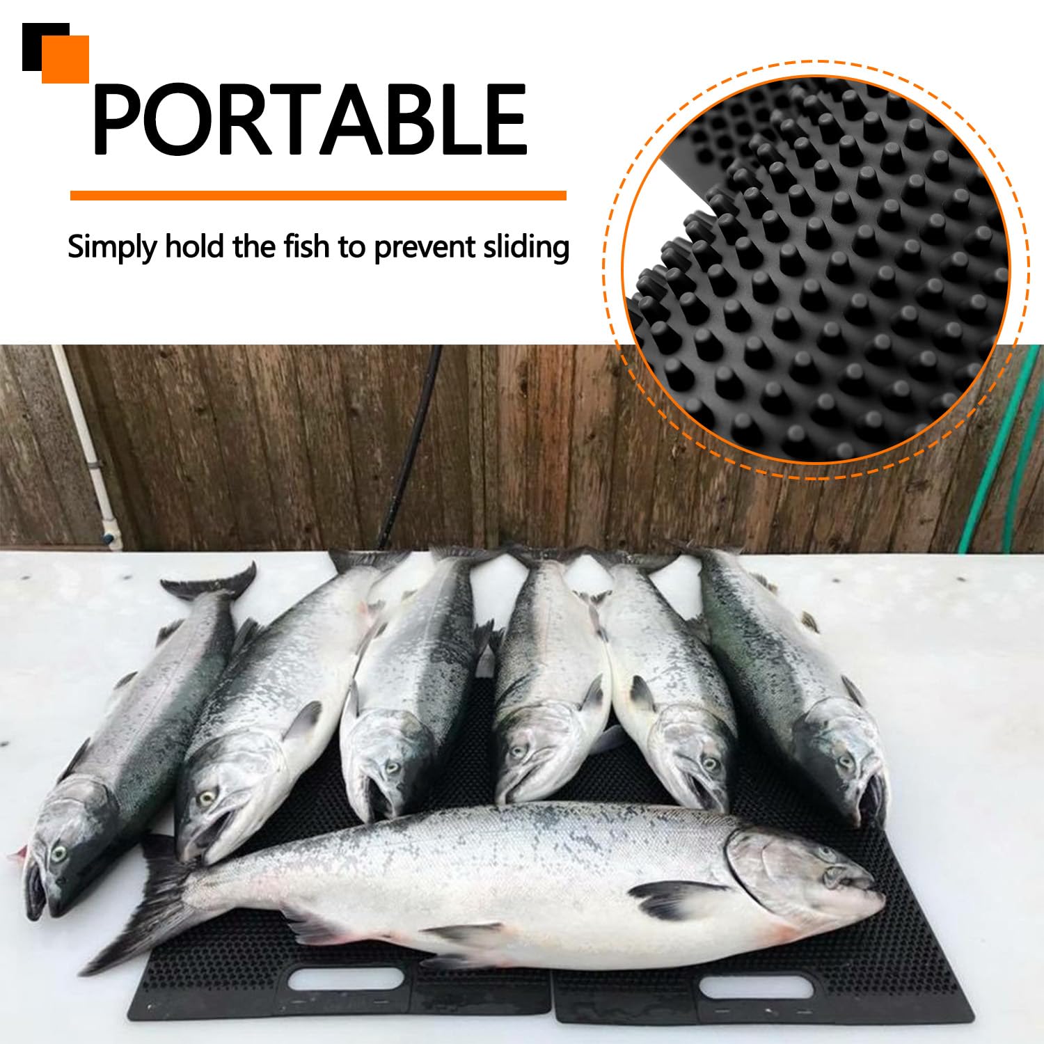 AFEISOL Fillet mat on dock or boat for outdoor fish prep