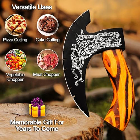Afhzam Pizza Axe blade engraving highlighting medieval style and precision