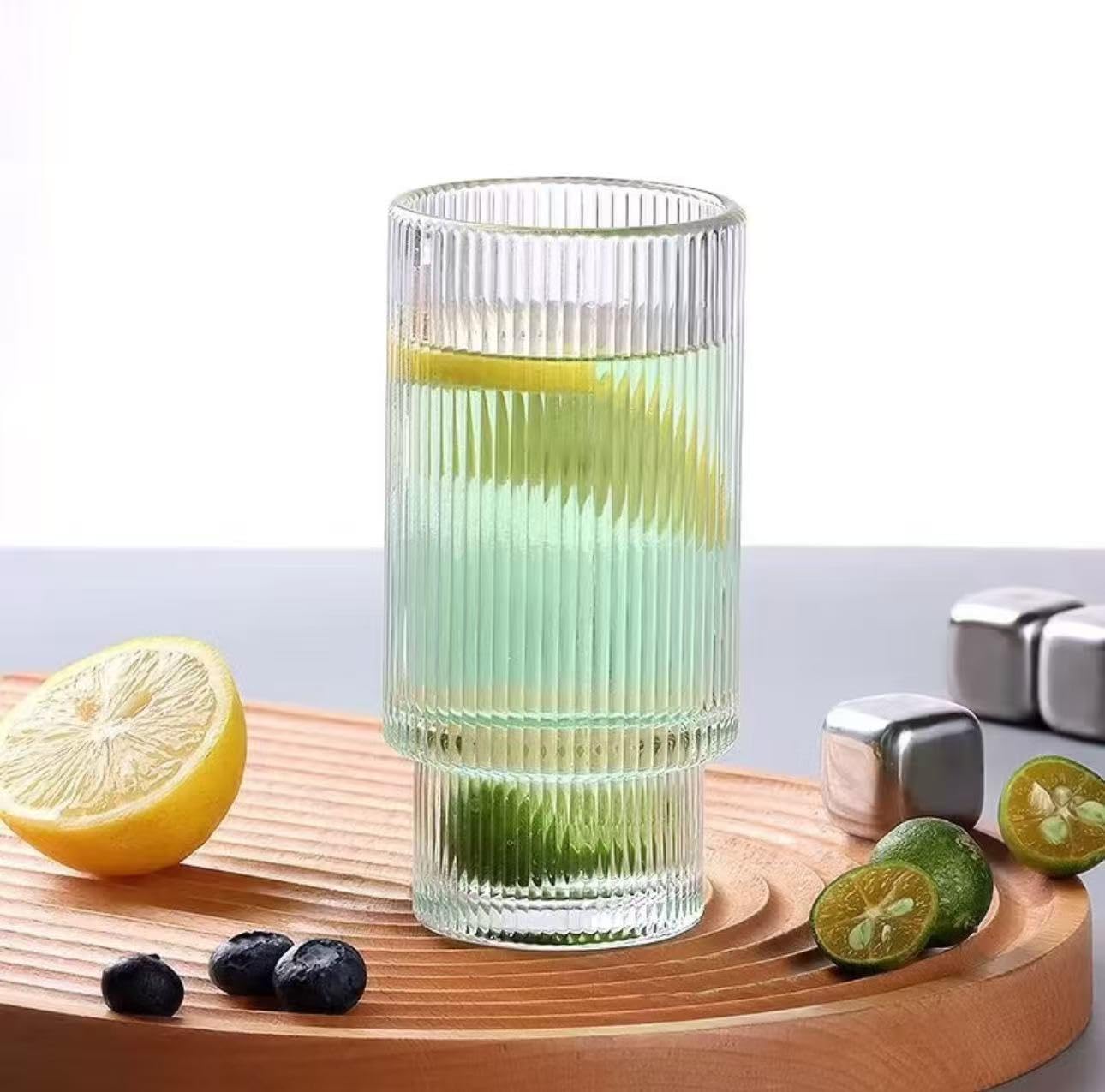 AFINSEA stackable glass cup saves space while keeping a vintage look.