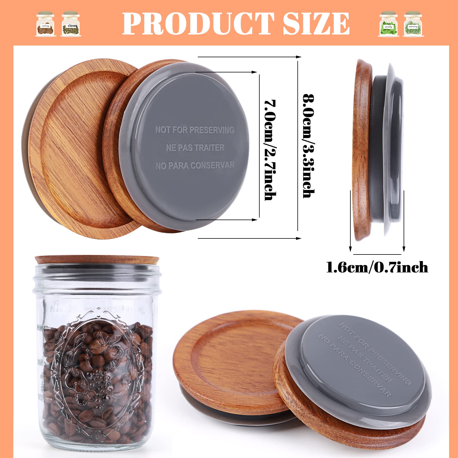 AFOROEOA acacia wood lid top with smooth finish for easy handling and stylish storage