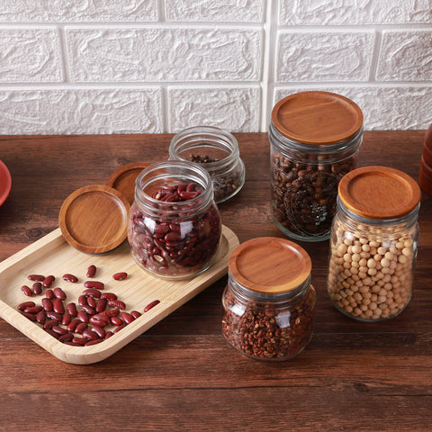 AFOROEOA storage in kitchen spices and snacks using the lids