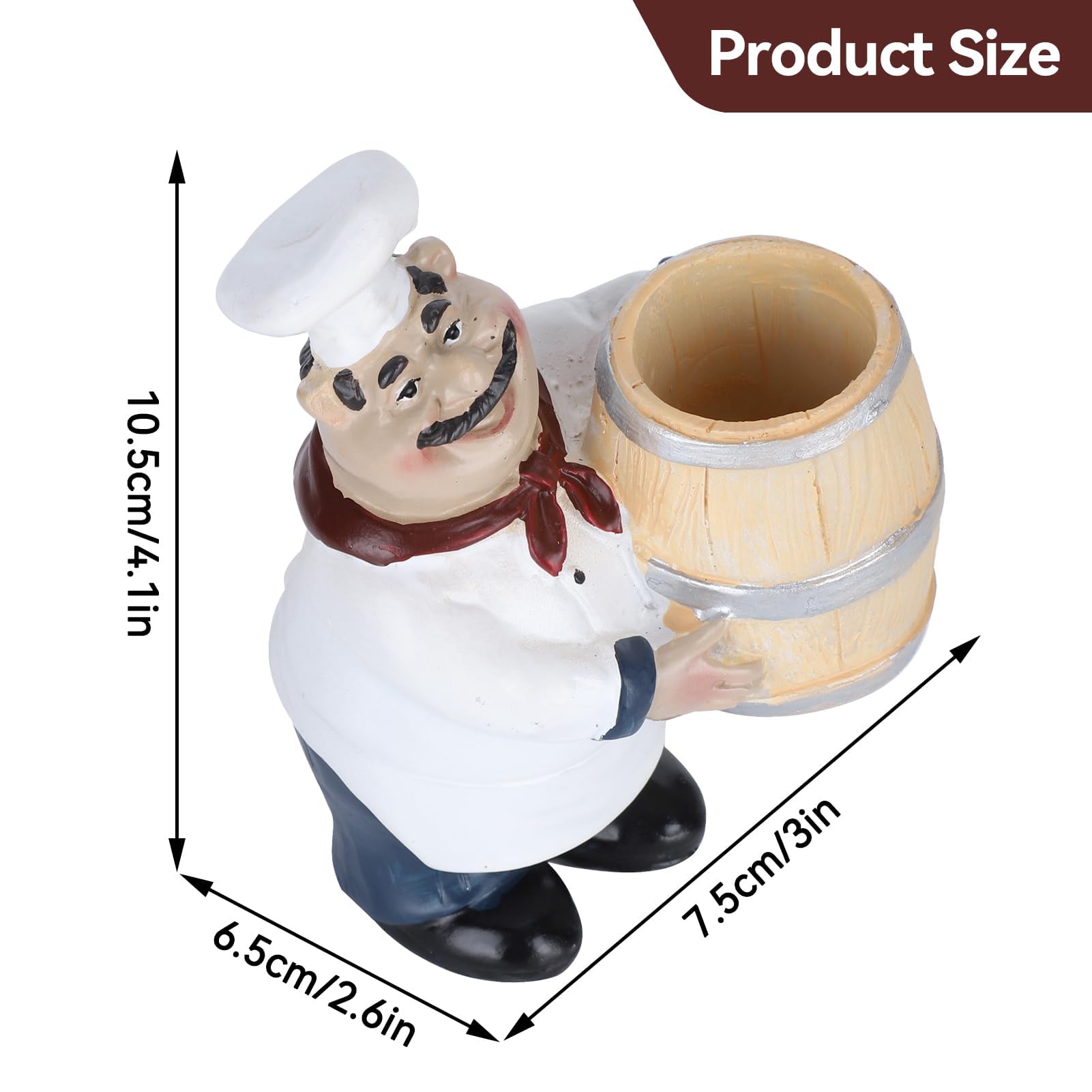 Agatige chef figurine kitchen decor highlighting rustic charm and practicality
