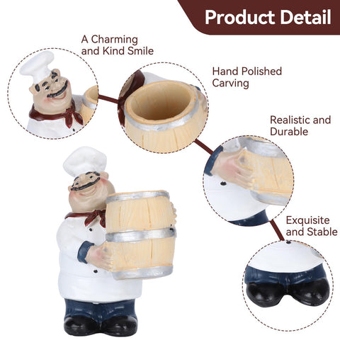 Agatige resin chef figure serves as a welcome counter decoration