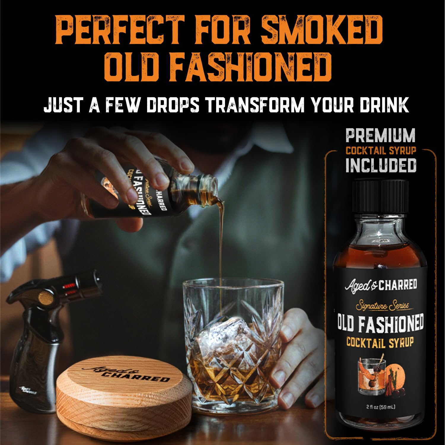 Aged & Charred torch delivers precise heat for quick smoking