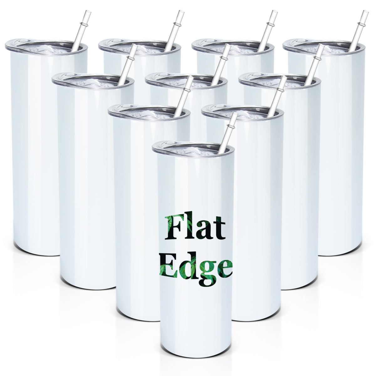 AGH 20oz sublimation tumbler flat edge view for clean full-wrap designs