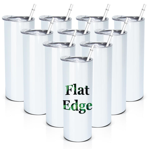 AGH 20oz sublimation tumbler flat edge view for clean full-wrap designs