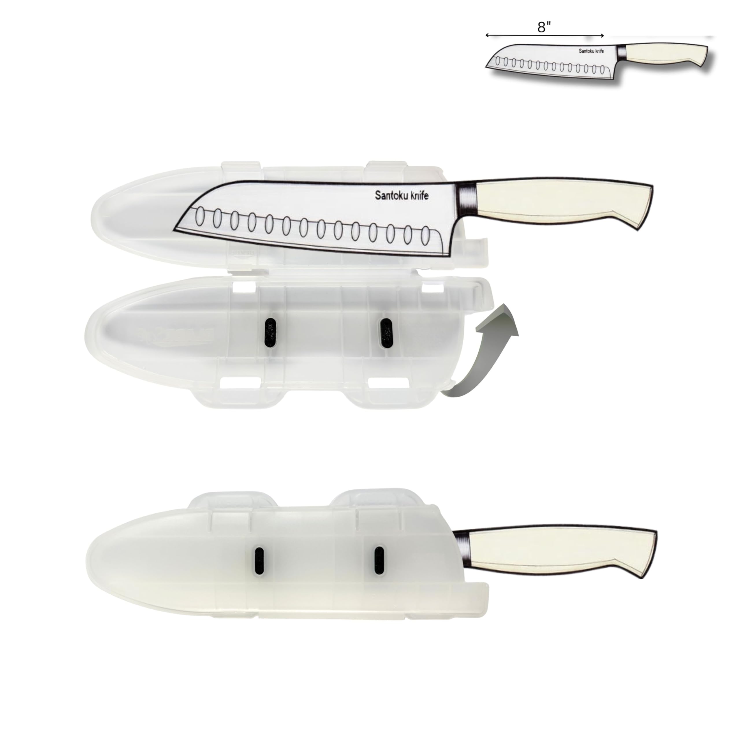 Close-up of Agilux Blade Guard showing enclosed blade edge for safety and protection.