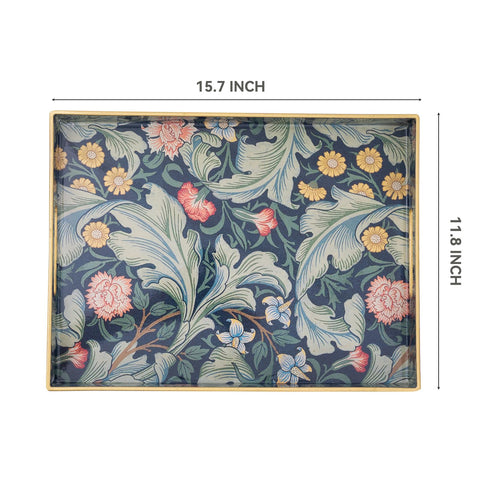 AGIOTA rectangle tray with vintage print design