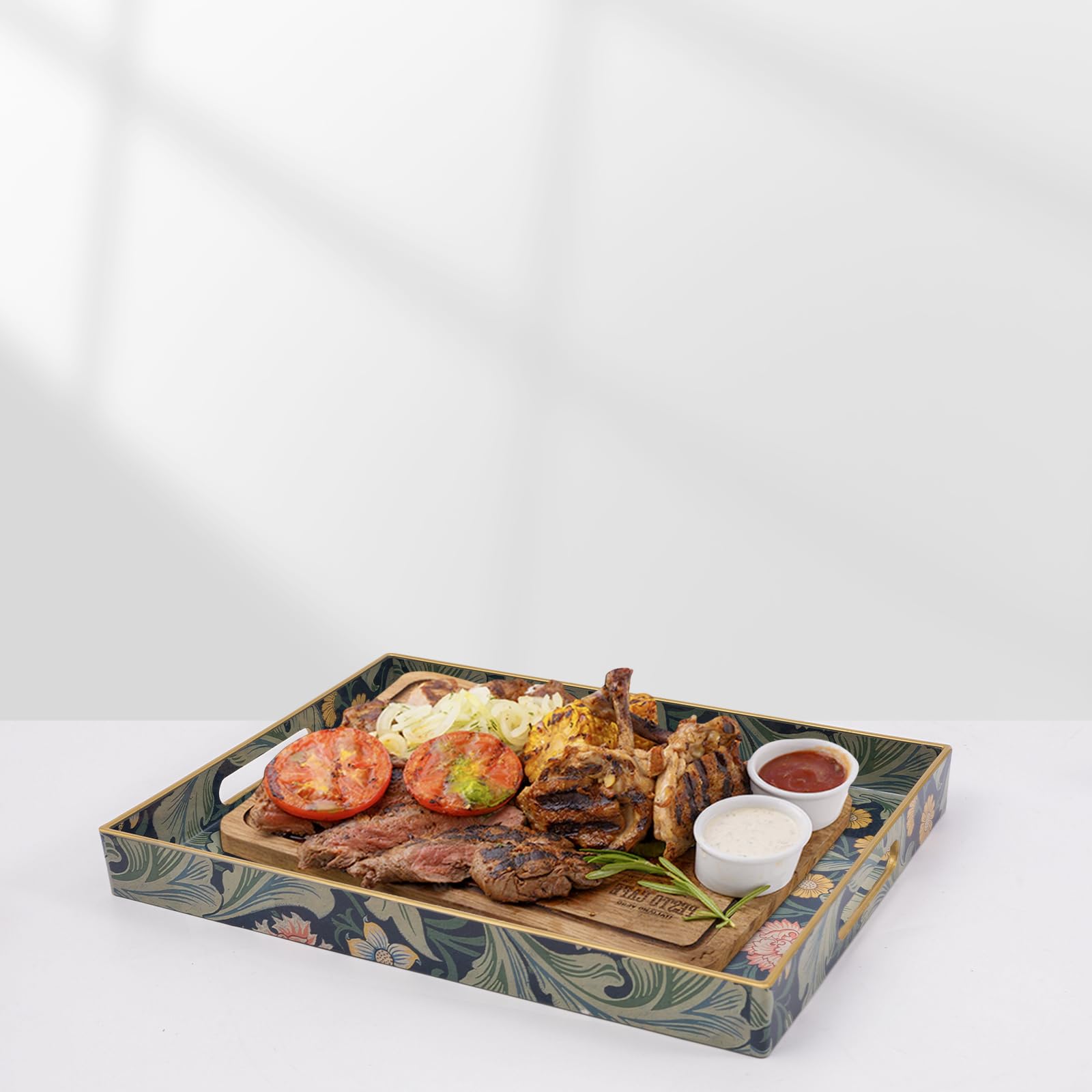 AGIOTA tray shown on coffee table or ottoman