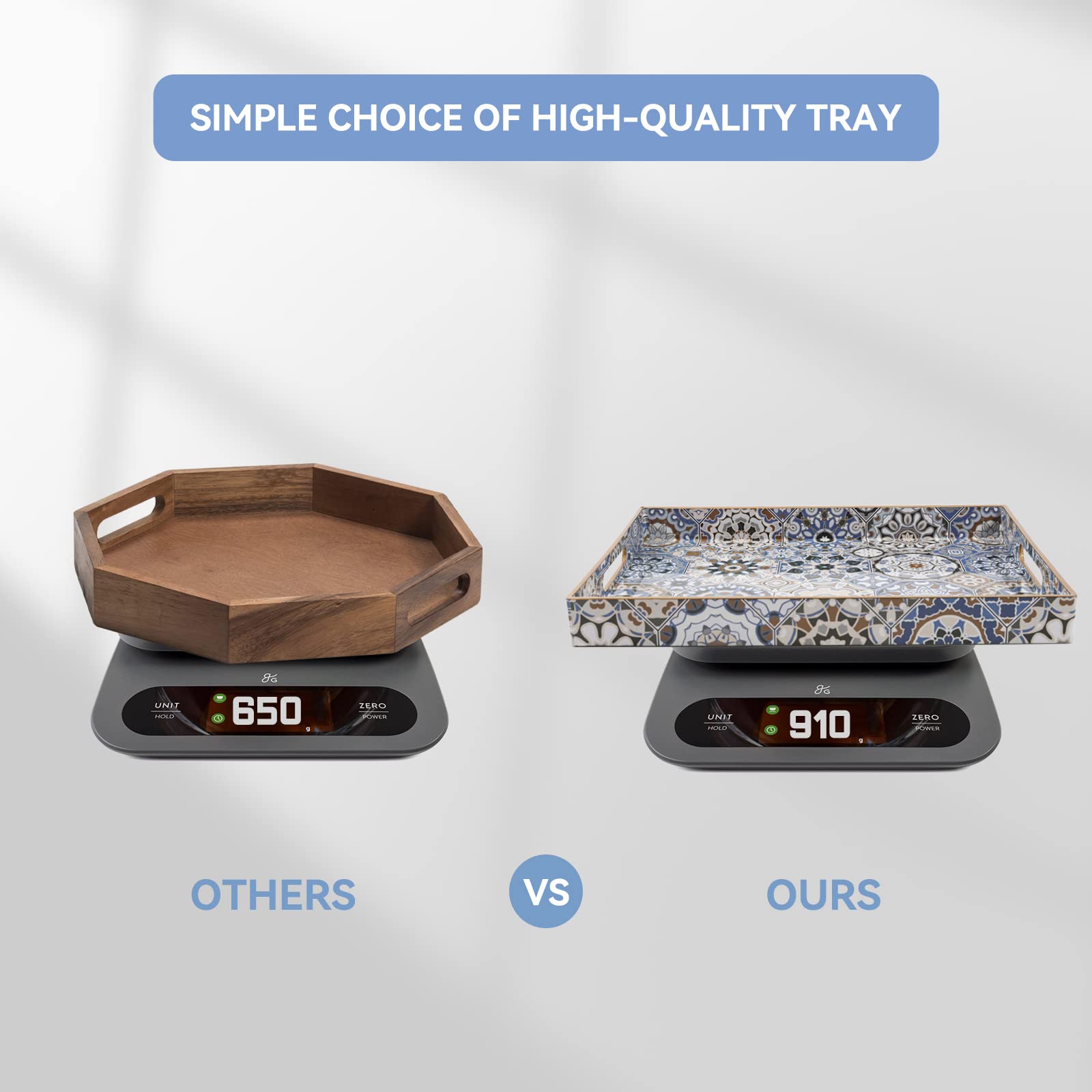 AGIOTA versatile tray in living room, kitchen, or bedroom setups