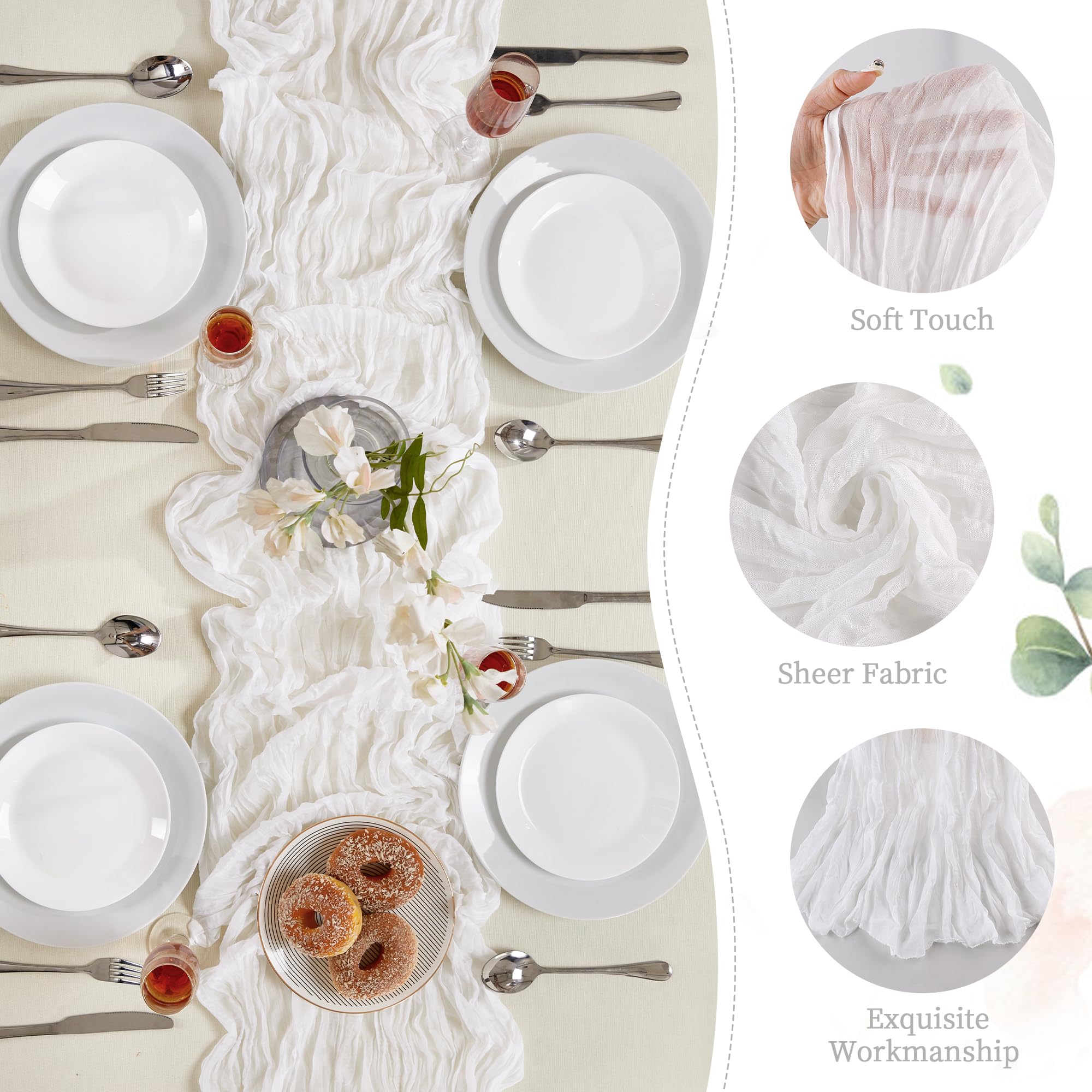 AGIRL baby shower or bridal shower setup with lightweight cheesecloth runner.