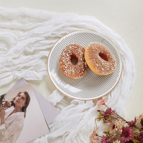 AGIRL boho rustic cheesecloth table runner enhances rustic banquet tables.