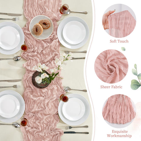 AGIRL six-pack dusty pink table runners packaged for easy reuse and storage