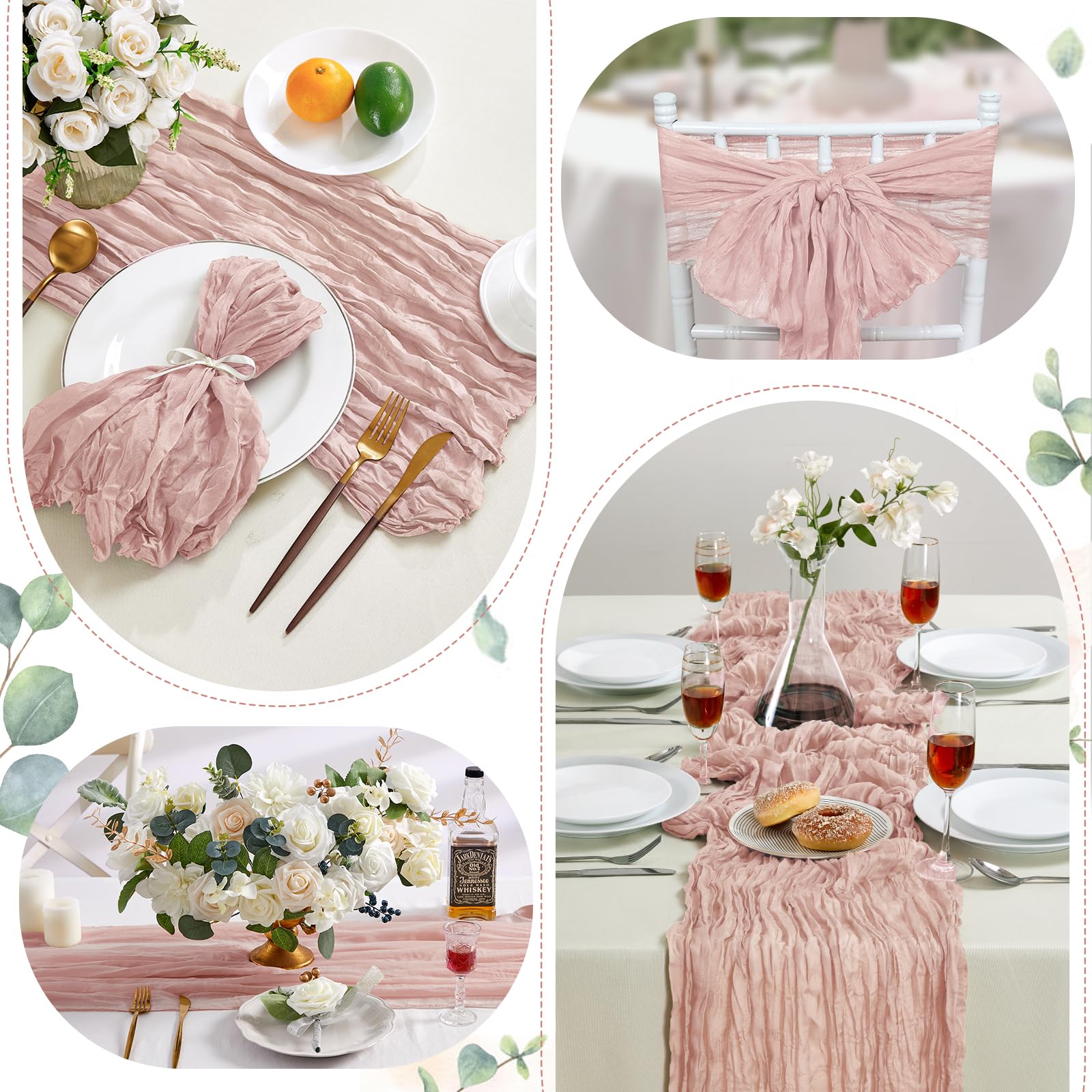 AGIRL rustic elegant runner on banquet table suitable for weddings or parties