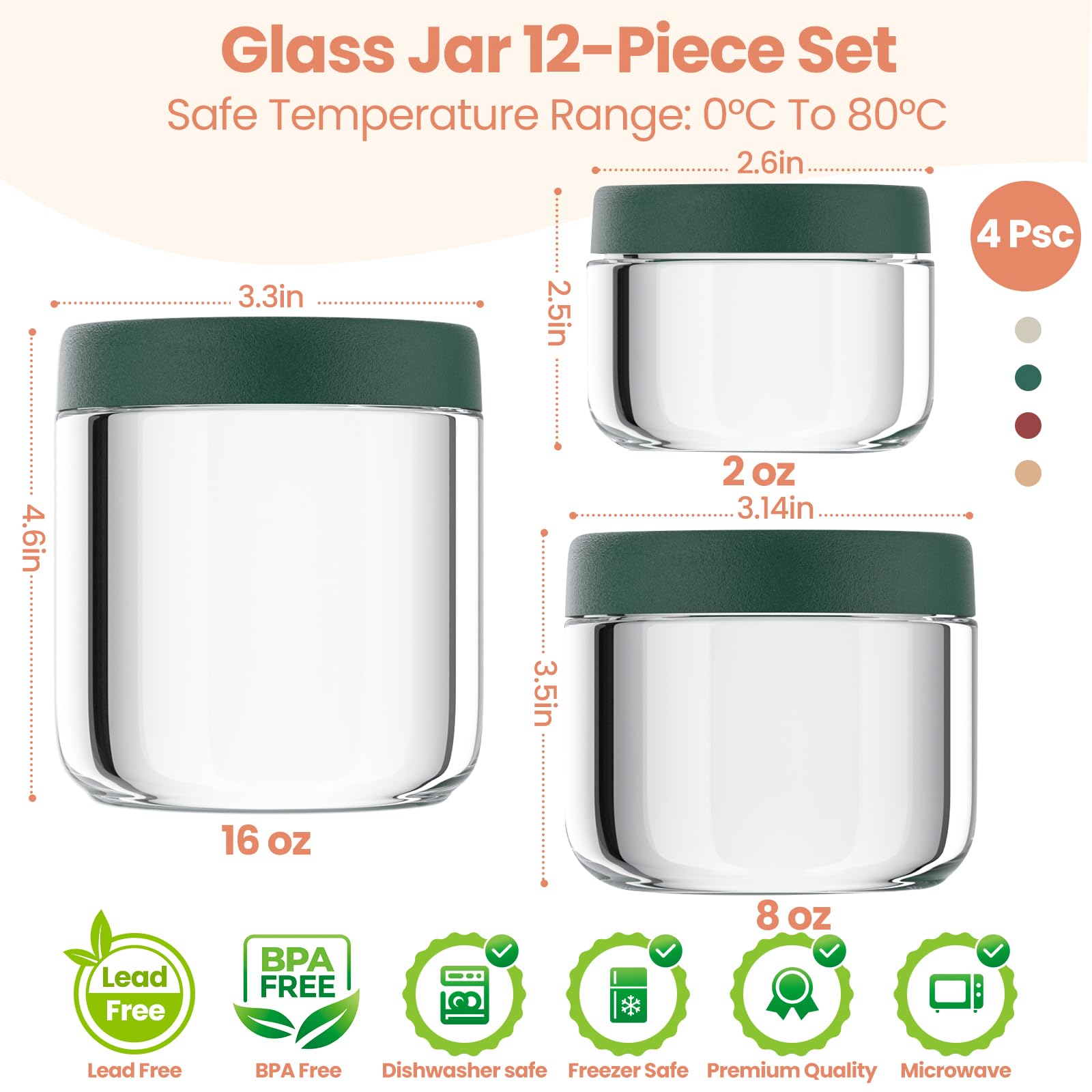 Agotglmi glass jars with wide mouths for easy filling and cleaning.