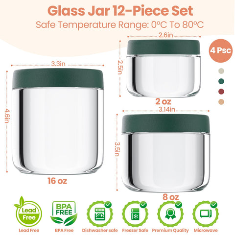 Agotglmi glass jars with wide mouths for easy filling and cleaning.