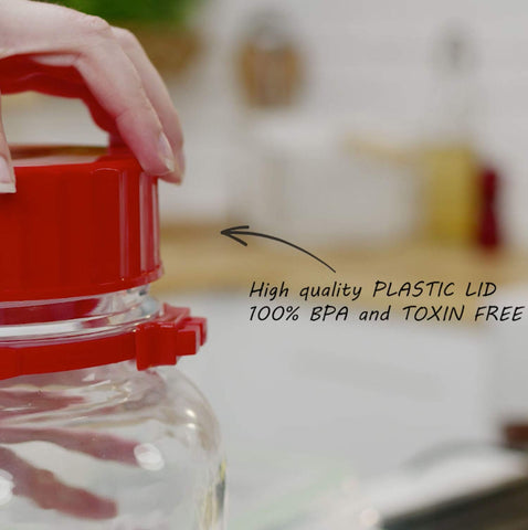 AGTRADE glass jar stores dairy or water while staying fresh.