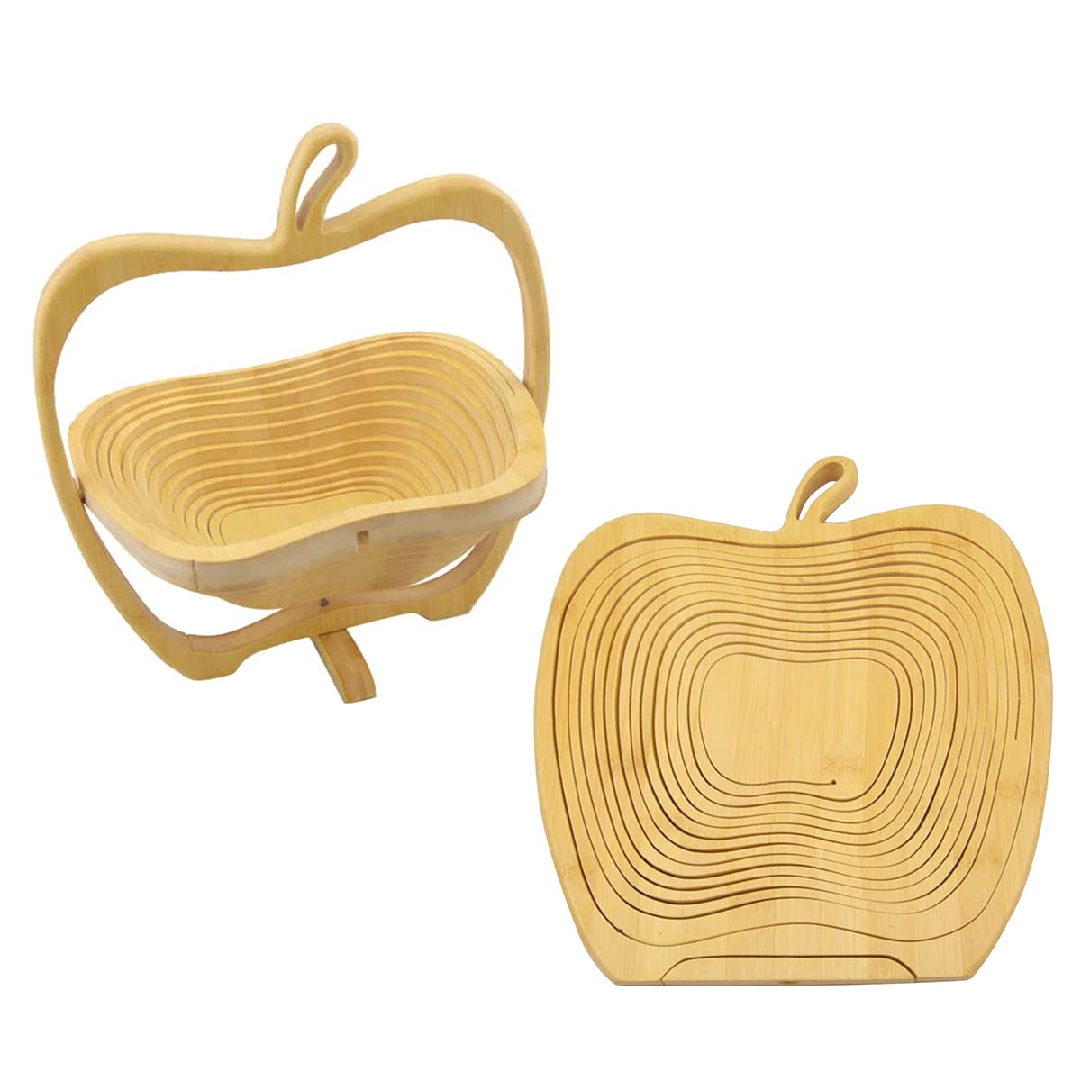 AHBLQD apple-shaped fruit bowl with rotating base, easy access.