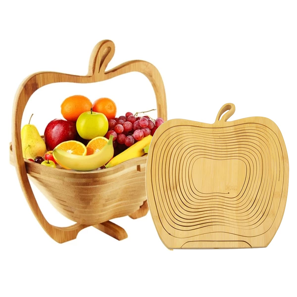 AHBLQD easy-clean bamboo fruit bowl maintains natural grain with damp cloth.