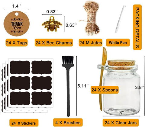 Ahhute bamboo lids 24-pack – natural lids that seal jars securely for spices or scrubs.
