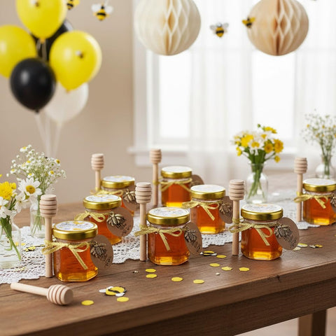 Ahhute gold fabric ribbons enhance premium presentation of each jar.