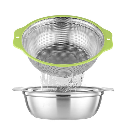 AHIABOAT colander microporous 2qt for fast draining pasta and grains