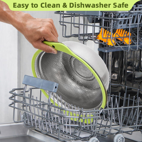 AHIABOAT dishwasher-safe bowl and colander for simple cleanup