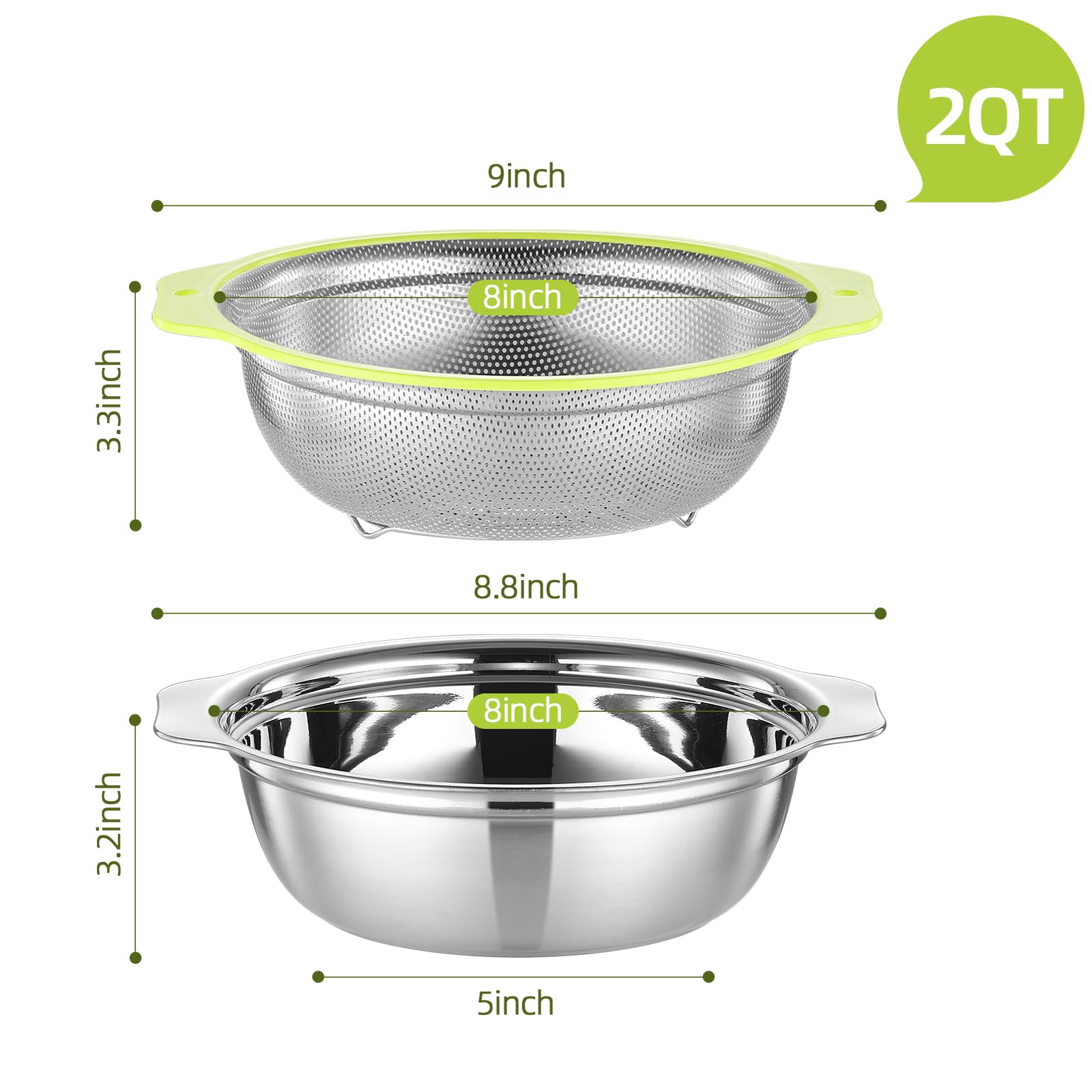 AHIABOAT mixing bowl with handle for easy transfer during draining